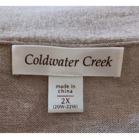 Snowflakes Winter Cardigan Sweater Gold Leaves Tan Holiday XXL - Picture 12 of 14